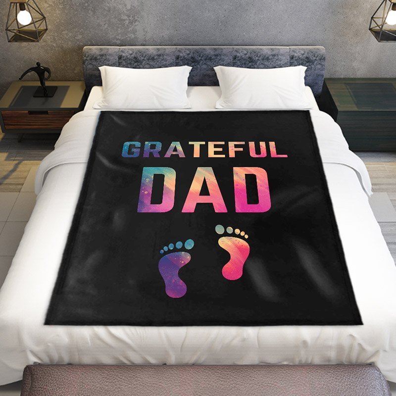 Grateful Dad Blanket- Father's Day Gifts-BlingPainting-Customized Products Make Great Gifts