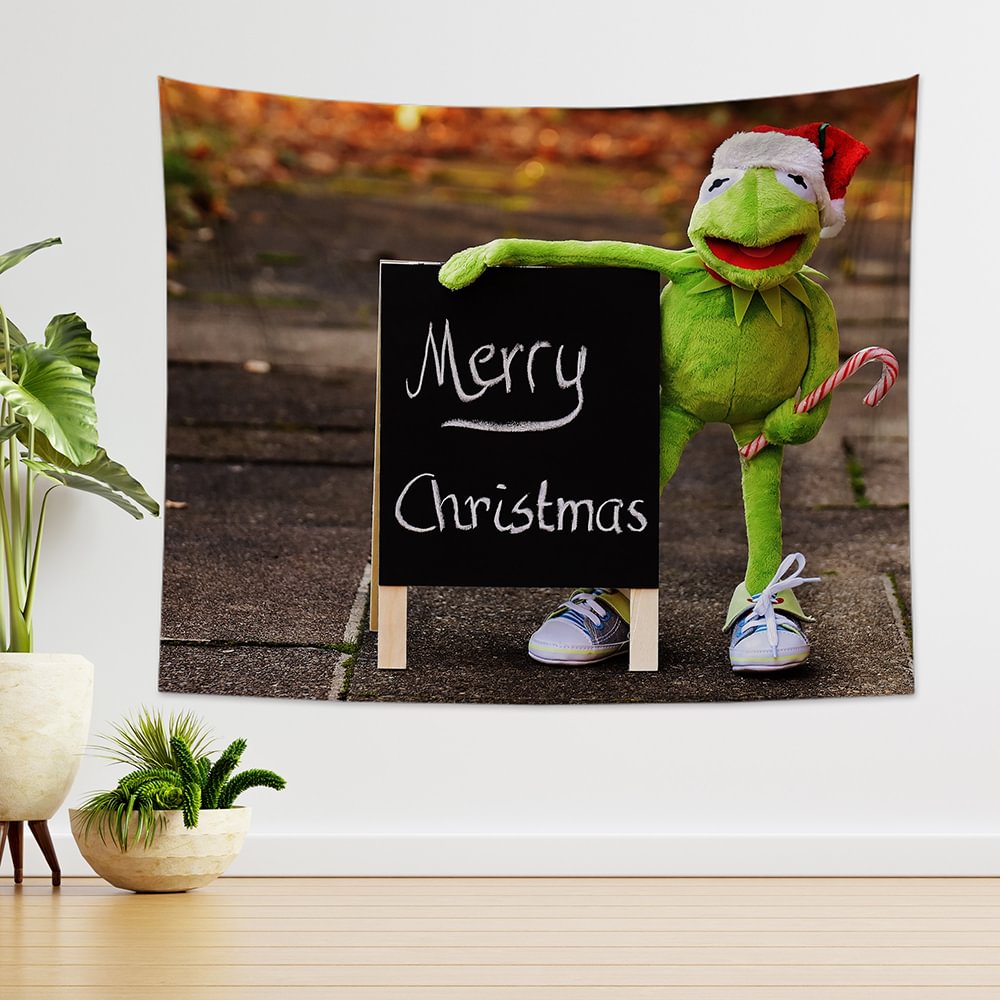 Merry Christmas Kermit Frog Wall Hanging-BlingPainting-Customized Products Make Great Gifts