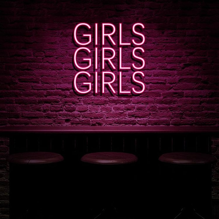 Girls Girls Girls Neon Sign-BlingPainting-Customized Products Make Great Gifts