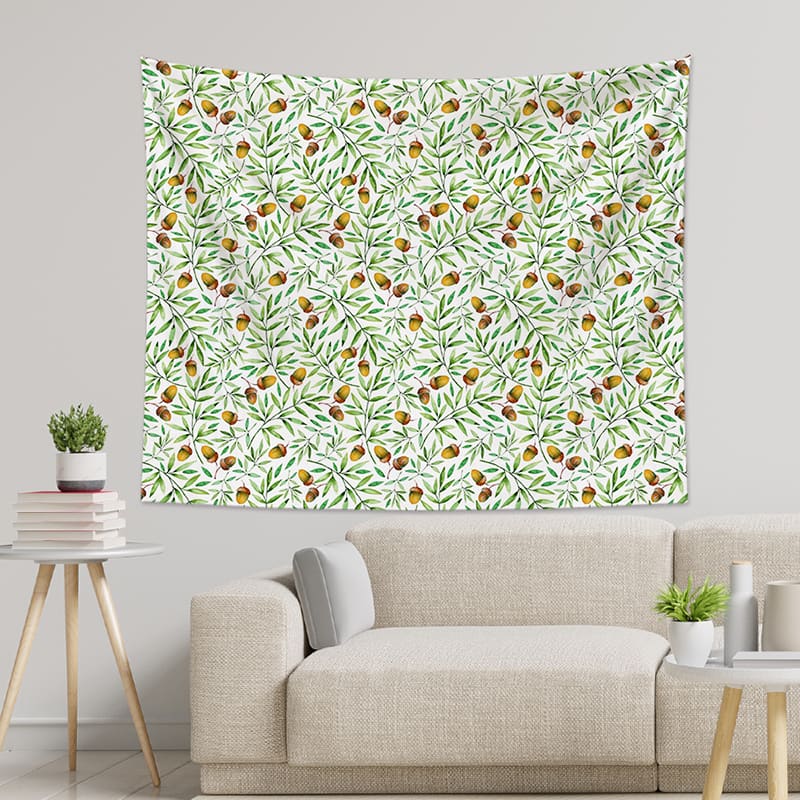 Olive Branch With Pine Cones Tapestry Wall Hanging Bohemia-BlingPainting-Customized Products Make Great Gifts