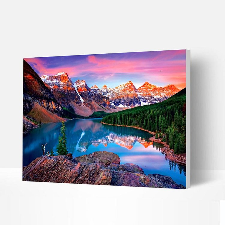 Paint by Numbers Kit - Beautiful Mountains Landscape-BlingPainting-Customized Products Make Great Gifts