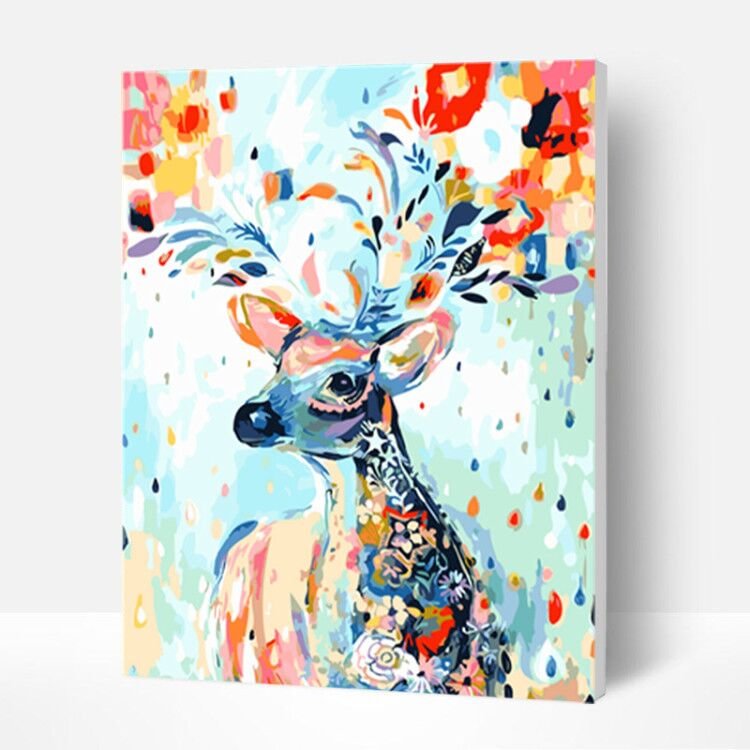 Paint by Numbers Kit -  Painted Fawn, Cute Gift for Kids-BlingPainting-Customized Products Make Great Gifts