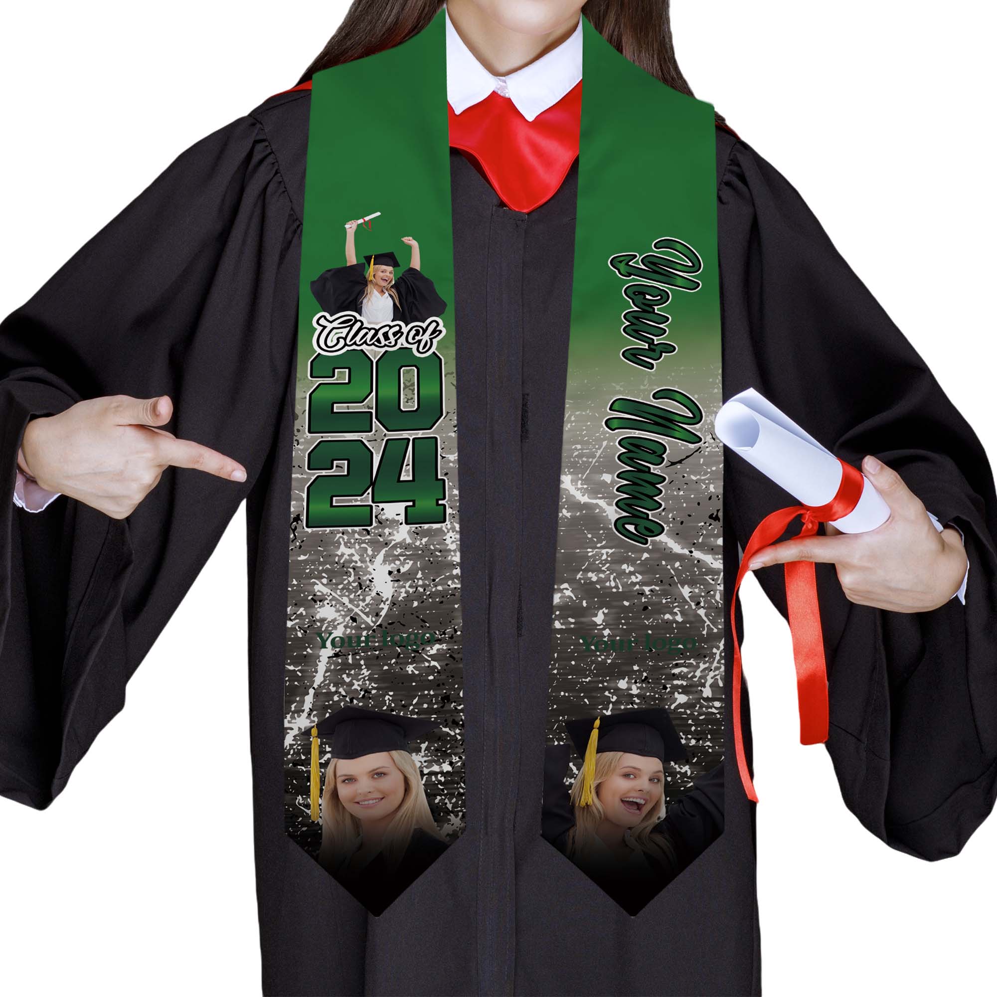 Tailored College Graduation Stole, Celebrating High School Roots-BlingPainting-Customized Products Make Great Gifts