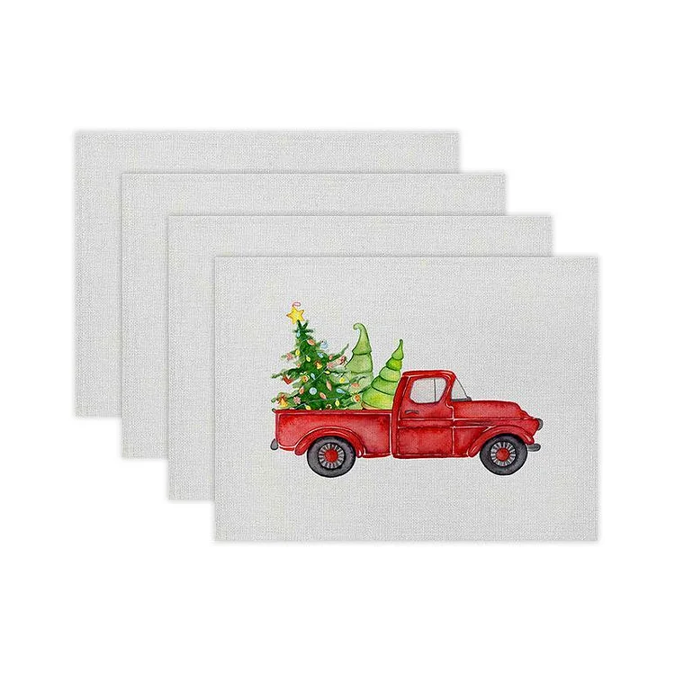 Christmas Decor Red Truck Placemat