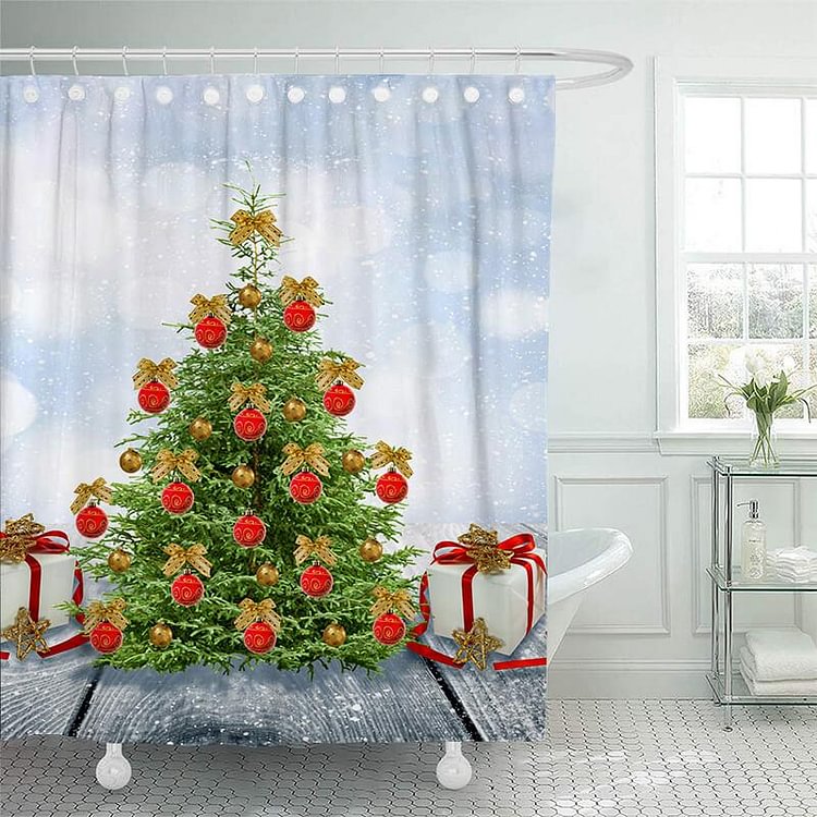 Christmas Tree Bathroom Shower Curtains - 2022 Best Decor Gifts-BlingPainting-Customized Products Make Great Gifts
