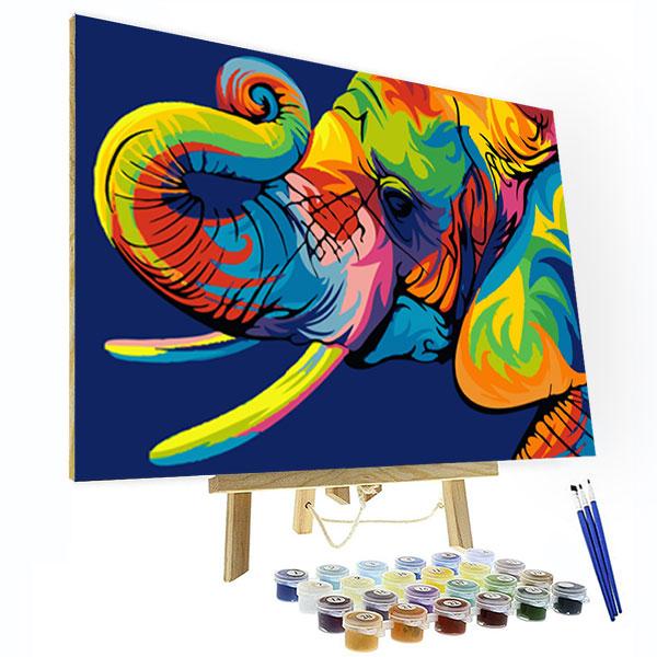 Paint by Numbers Kit - Painted Elephant - Cute Gifts for Kids-BlingPainting-Customized Products Make Great Gifts