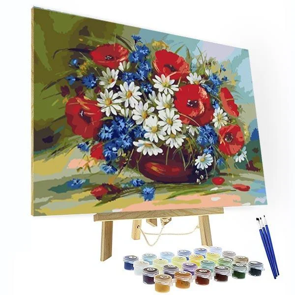 Paint by Number Kit -  A pot of colorful flowers-BlingPainting-Customized Products Make Great Gifts