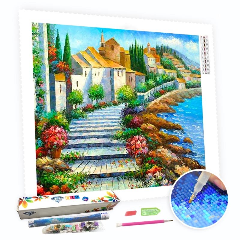 DIY Diamond Painting Kit for Adults - Beautiful Town-BlingPainting-Customized Products Make Great Gifts