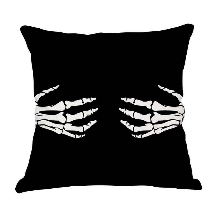 Halloween Skull Human Skeleton Throw Pillow Q-BlingPainting-Customized Products Make Great Gifts