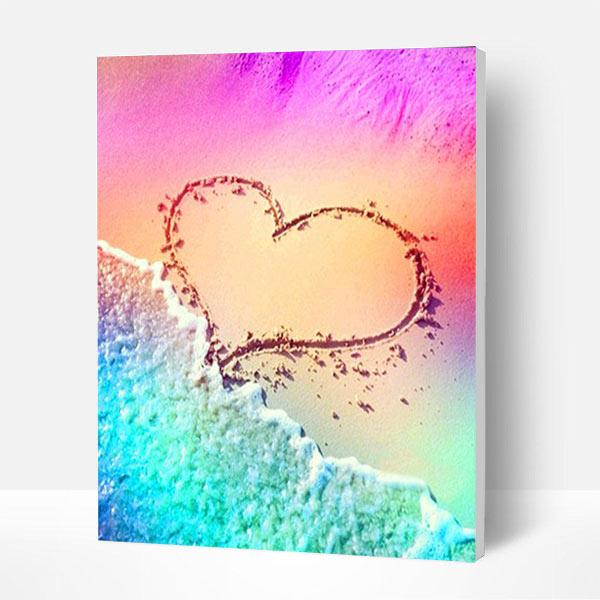 Paint by Numbers Kit - Heart in the Sand-BlingPainting-Customized Products Make Great Gifts