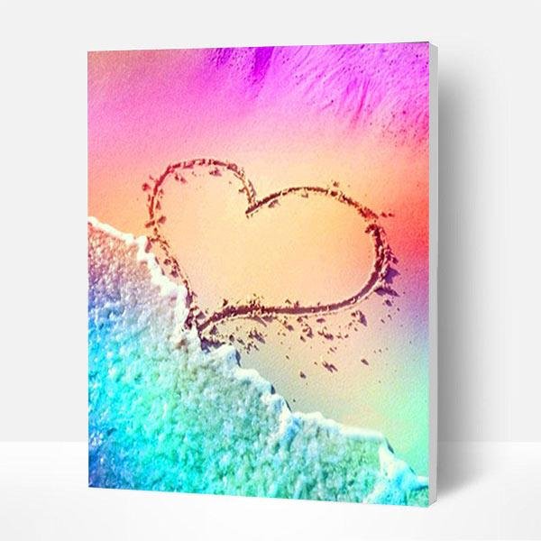 Paint by Numbers Kit - Heart in the Sand-BlingPainting-Customized Products Make Great Gifts