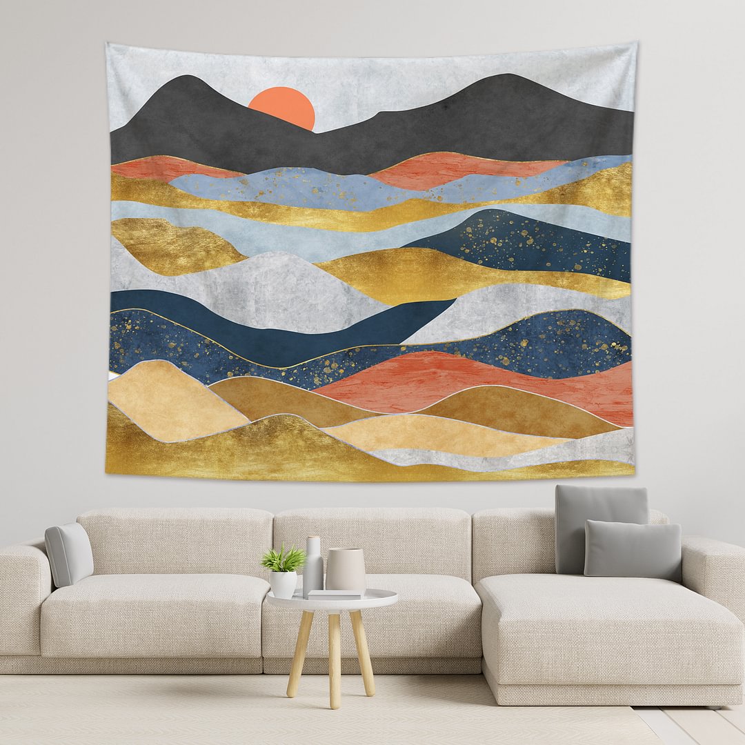 Mountains by Sunset Scenery Tapestry Wall Hanging Living Room Bedroom Decor-BlingPainting-Customized Products Make Great Gifts