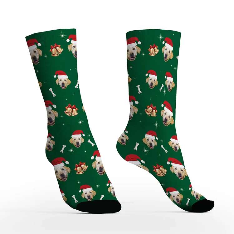 Custom Pet Face Christmas Socks with Photos-BlingPainting-Customized Products Make Great Gifts