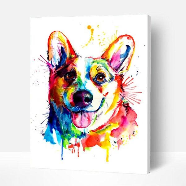 Paint by Numbers Kit - Colorful Corgi-BlingPainting-Customized Products Make Great Gifts