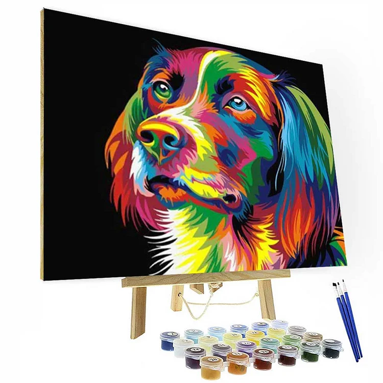 Paint by Number Kit --  Colorful Dog - Best Gifts 2022-BlingPainting-Customized Products Make Great Gifts