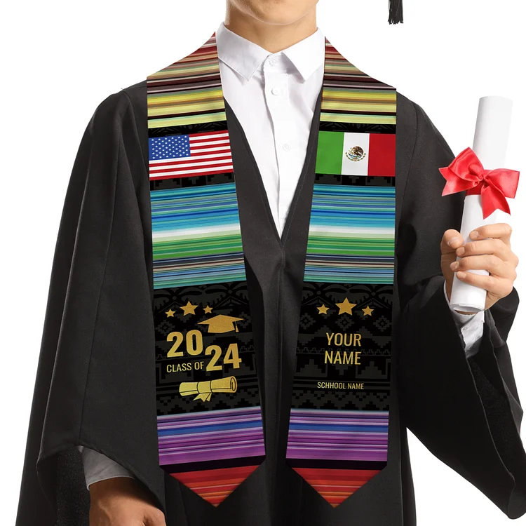 Custom College Stole, Celebrating High School Journey and College Milestones-BlingPainting-Customized Products Make Great Gifts
