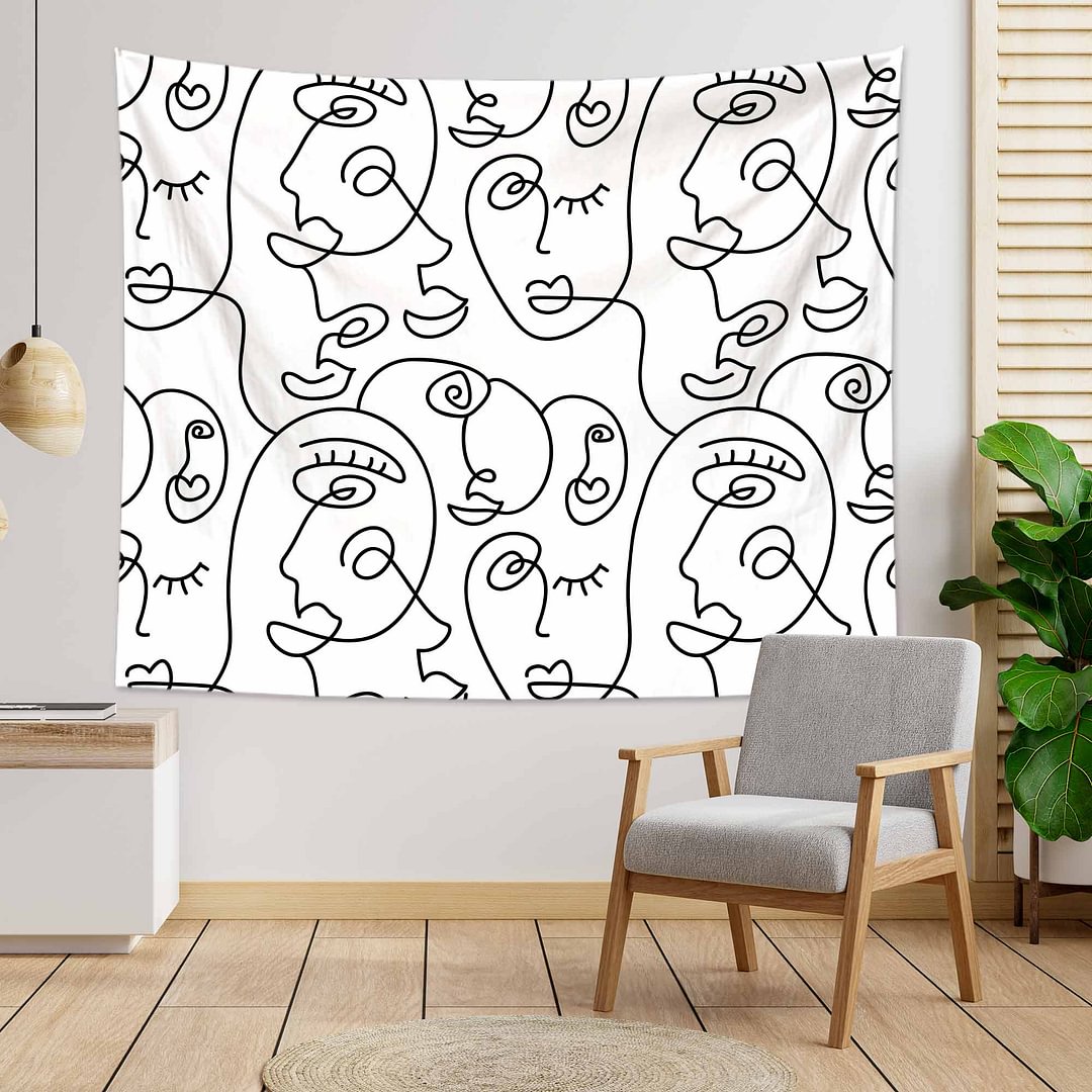 Abstract Line Art G Tapestry Wall Hanging-BlingPainting-Customized Products Make Great Gifts