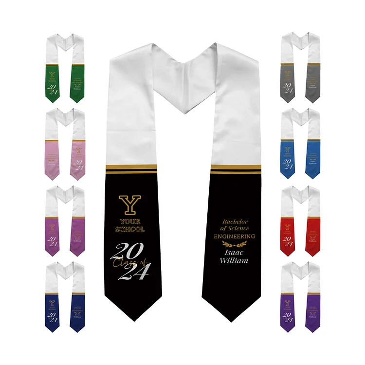 Personalized College Graduation Stole, Highlighting High School Achievements-BlingPainting-Customized Products Make Great Gifts