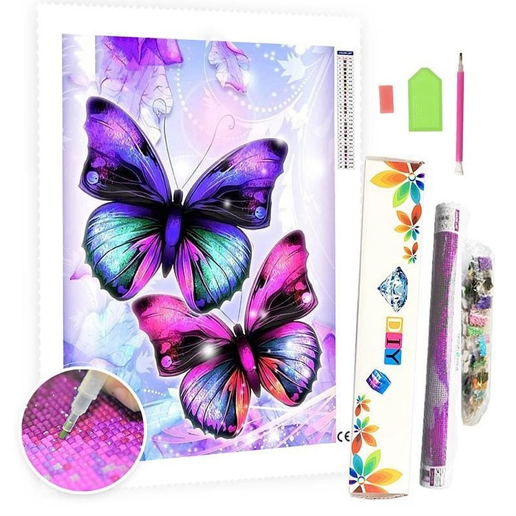 DIY Diamond Painting Kit for Adults - Printed Butterfly Design-BlingPainting-Customized Products Make Great Gifts