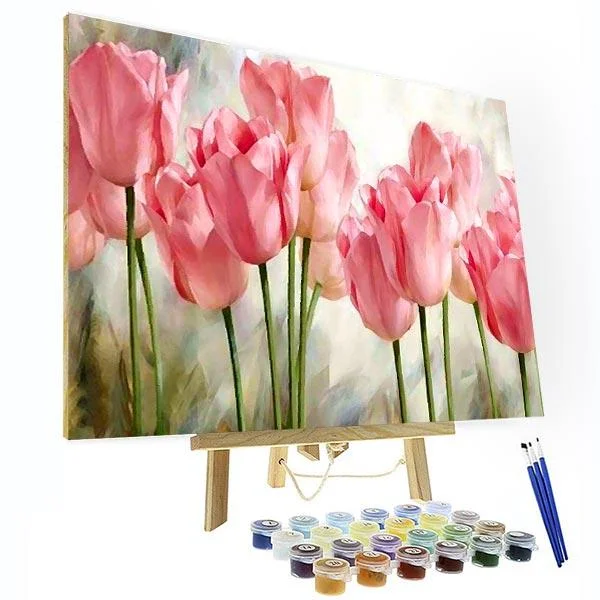 Paint by Numbers Kit - Pink tulip-BlingPainting-Customized Products Make Great Gifts