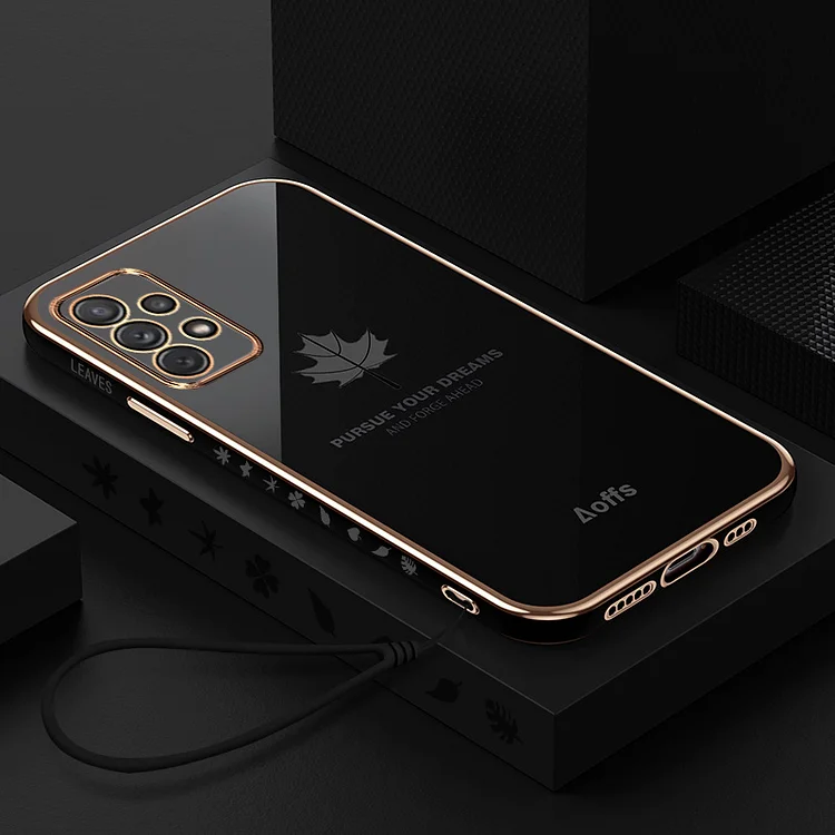 Luxury Plating Maple Leaf Phone Case