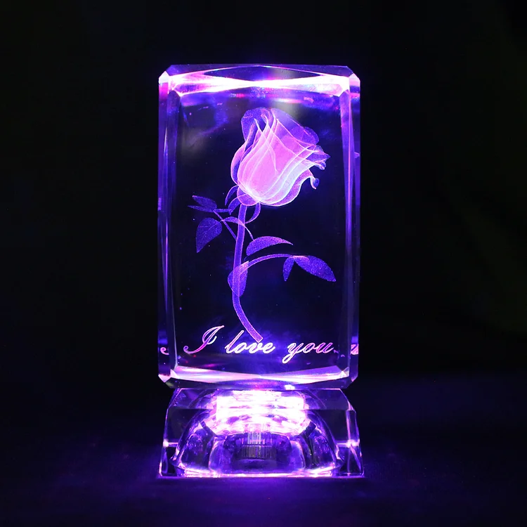 Unique Gift! Personalized 3D Crystal Engraved Photo for Lovers, Families, Friends, with LED Light-BlingPainting-Customized Products Make Great Gifts