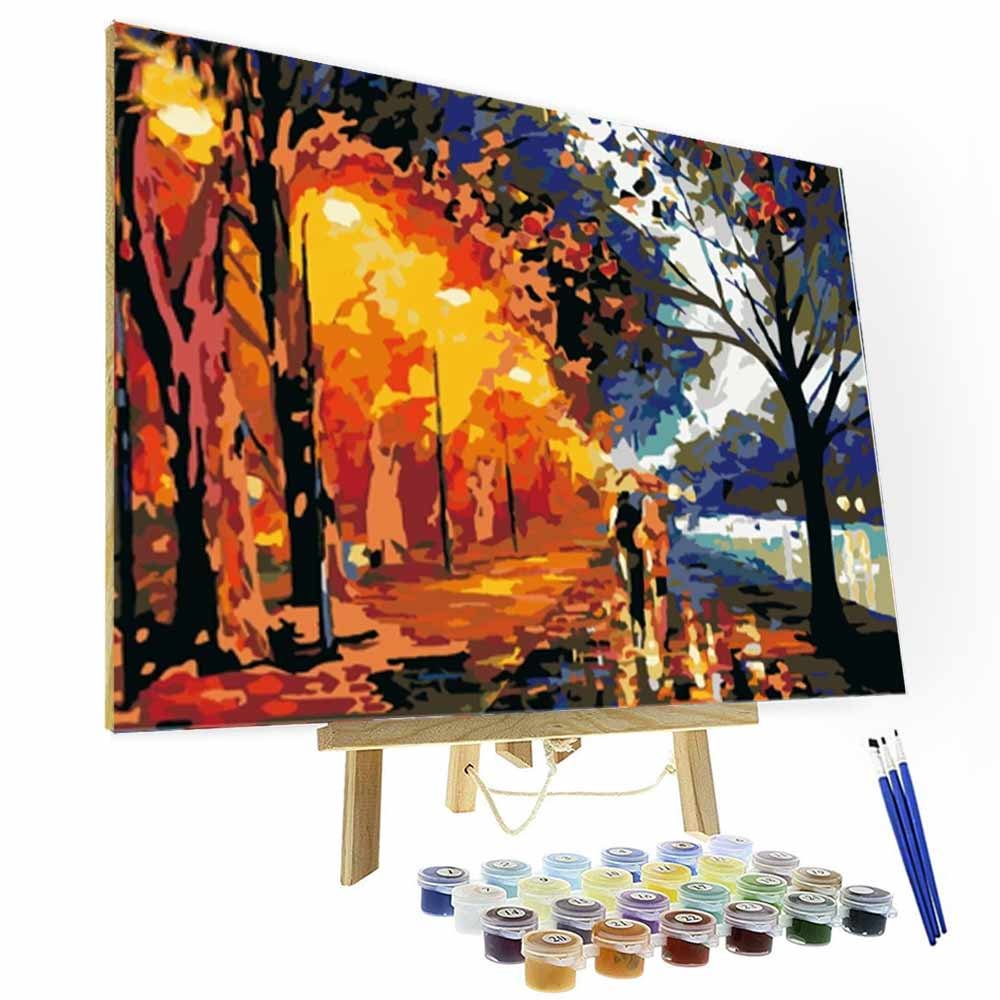 Paint by Numbers Kit - Walking in The Rain-BlingPainting-Customized Products Make Great Gifts
