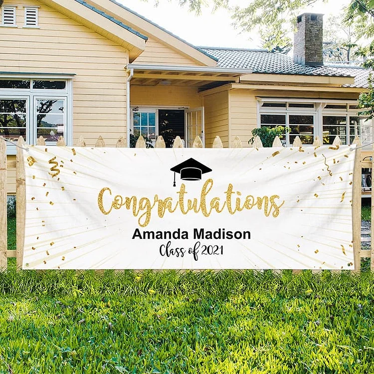 Custom Congratulations Graduation Banner-BlingPainting-Customized Products Make Great Gifts