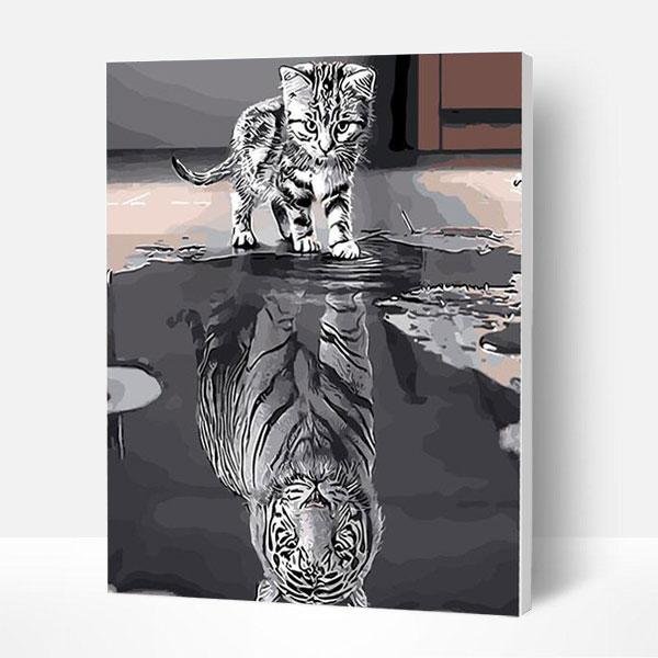 Paint by Numbers Kit - Cat and Tiger-BlingPainting-Customized Products Make Great Gifts