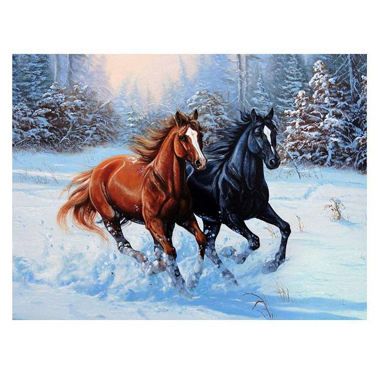 Two Galloping Horses-BlingPainting-Customized Products Make Great Gifts