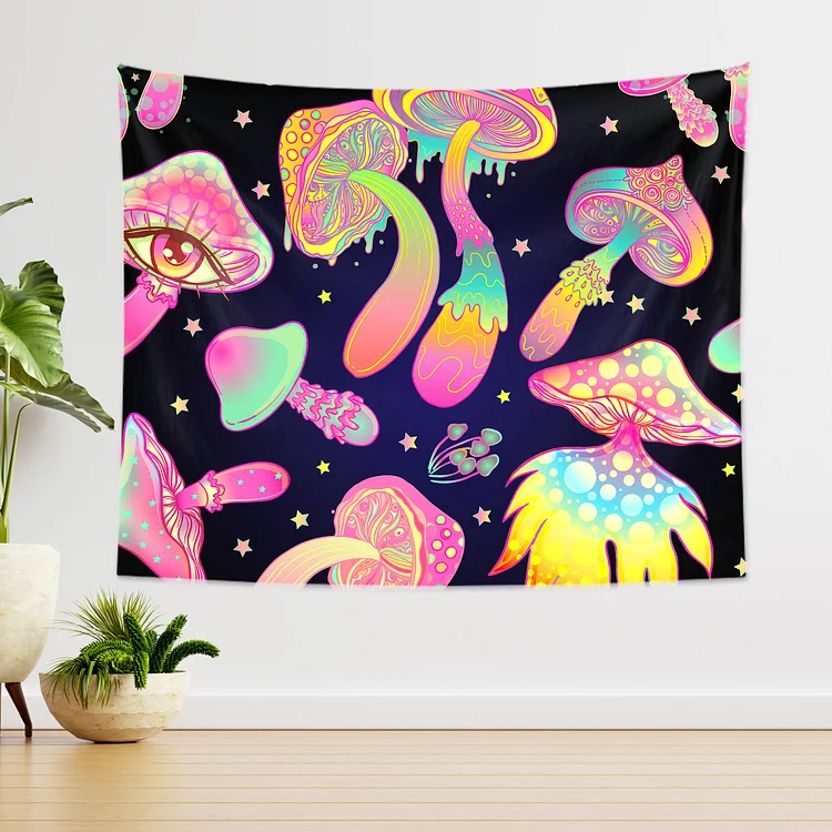 Psychedelic Mushroom Fantasy Plant Tapestry Wall Hanging Living Room Bedroom Decor Type G-BlingPainting-Customized Products Make Great Gifts