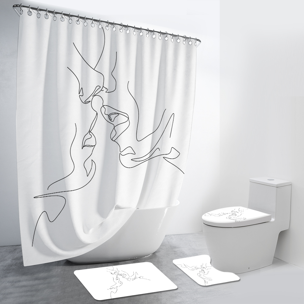 Couple Kiss 4Pcs Bathroom Set-BlingPainting-Customized Products Make Great Gifts