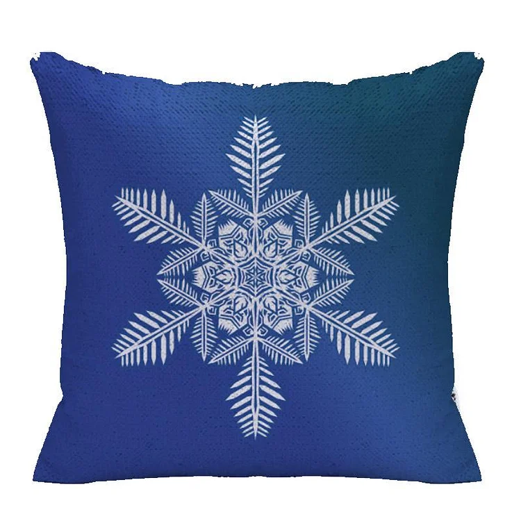 Snowflake Sequin Throw Pillow-BlingPainting-Customized Products Make Great Gifts