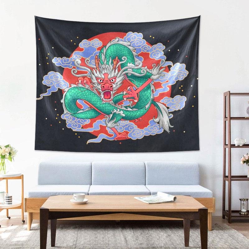 Dragon Japanese Tapestry Wall Hanging-BlingPainting-Customized Products Make Great Gifts