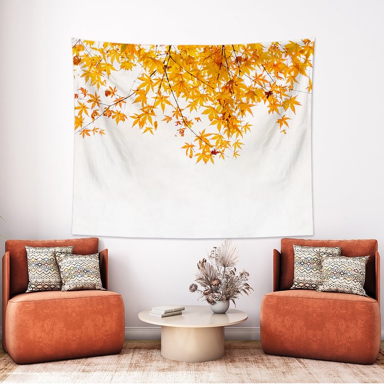 Autumn Leaves and Transparent Petal Tapestry Wall Hanging-BlingPainting-Customized Products Make Great Gifts