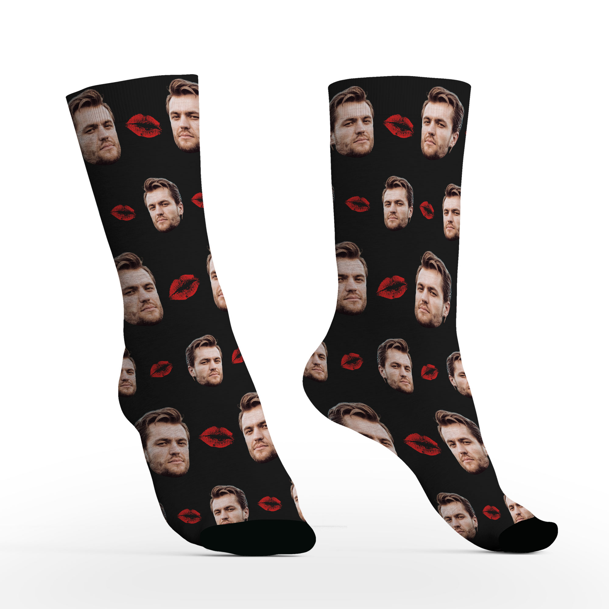 Custom Kissing Face Socks with Photos-BlingPainting-Customized Products Make Great Gifts