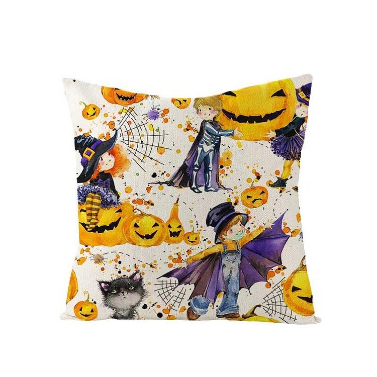 Halloween Decor Linen Funny Throw Pillow-BlingPainting-Customized Products Make Great Gifts