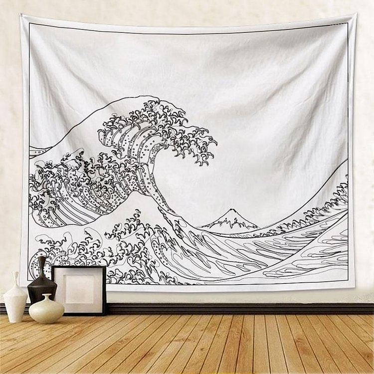 White Wave Wall Hanging Tapestry-BlingPainting-Customized Products Make Great Gifts