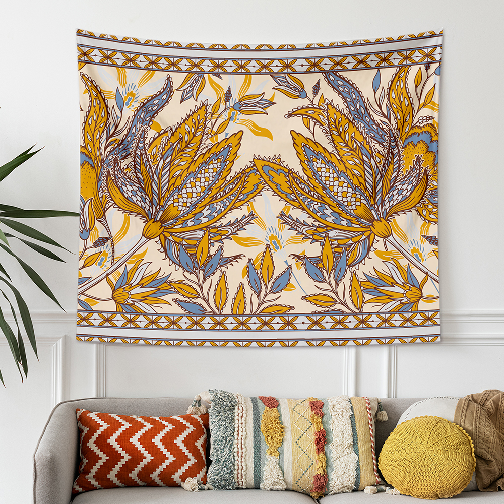 Vintage Floral Tapestry Wall Hanging-BlingPainting-Customized Products Make Great Gifts