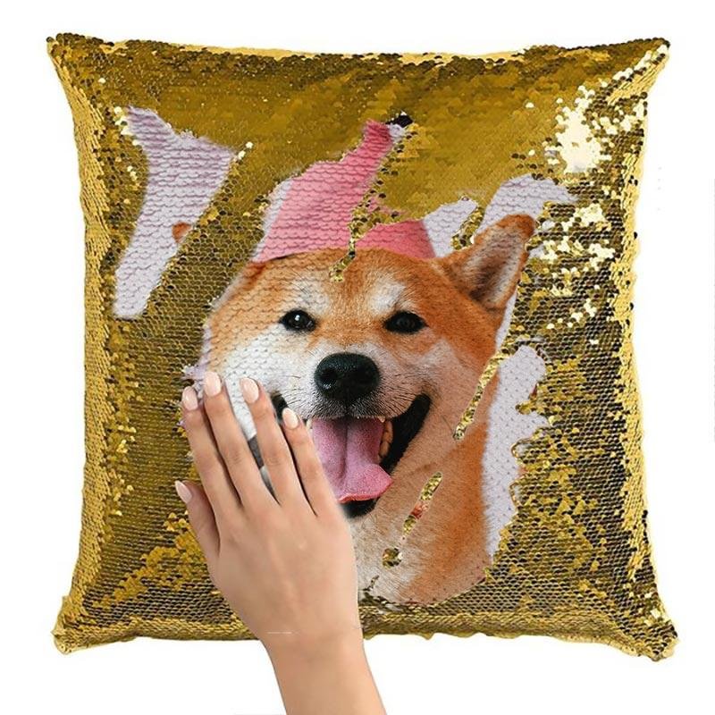 Custom Sequin Throw Pillow with Photo - Make your own Sequin Pillow - Best Gifts 2022-BlingPainting-Customized Products Make Great Gifts