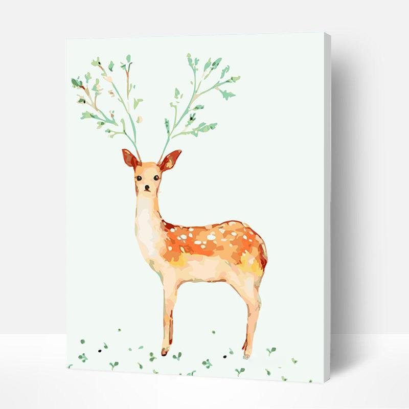 Paint by Numbers Kit for Kids - Cute Sika Deer, Creative Gifts-BlingPainting-Customized Products Make Great Gifts