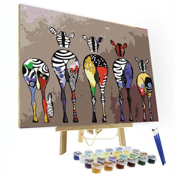 Paint by Numbers Kit - Five Zebras, Unique Gifts for Kids 2022-BlingPainting-Customized Products Make Great Gifts