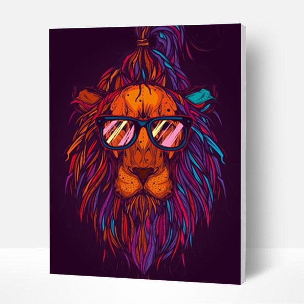 Paint by Numbers Kit - The Hipster Lion-BlingPainting-Customized Products Make Great Gifts