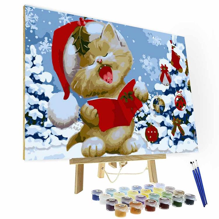 Paint by Numbers Kit -  A very Meowy Christmas, Creative Gifts-BlingPainting-Customized Products Make Great Gifts
