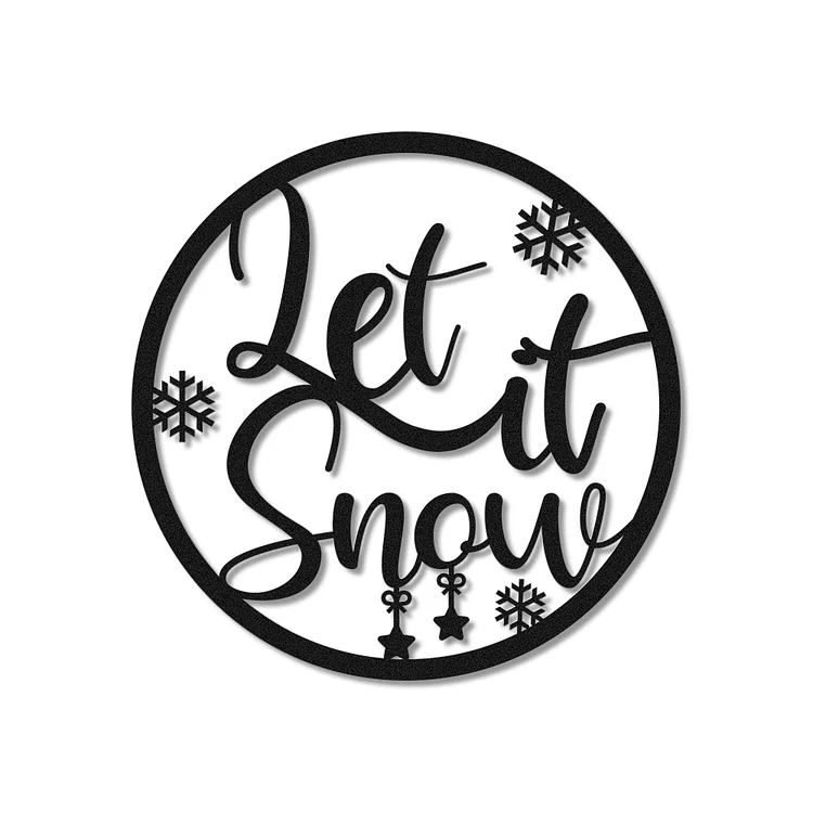 Let It Snow Metal  Christmas Sign Winter Home Decor-BlingPainting-Customized Products Make Great Gifts