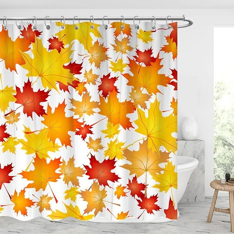 Falling Maple Leaf Shower Curtains-BlingPainting-Customized Products Make Great Gifts