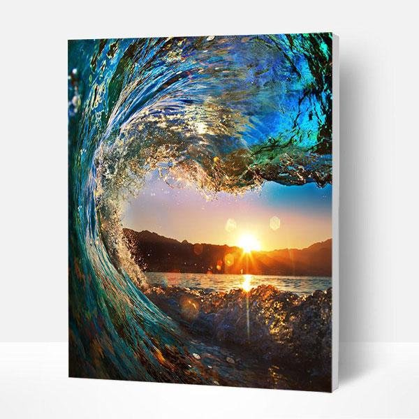 Paint by Numbers Kit -  Sunset Waves-BlingPainting-Customized Products Make Great Gifts