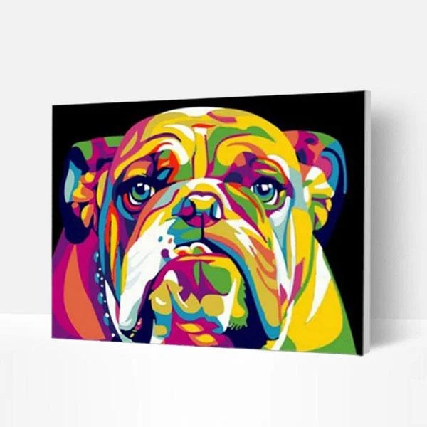 Paint by Numbers Kit -  Colorful bulldog-BlingPainting-Customized Products Make Great Gifts