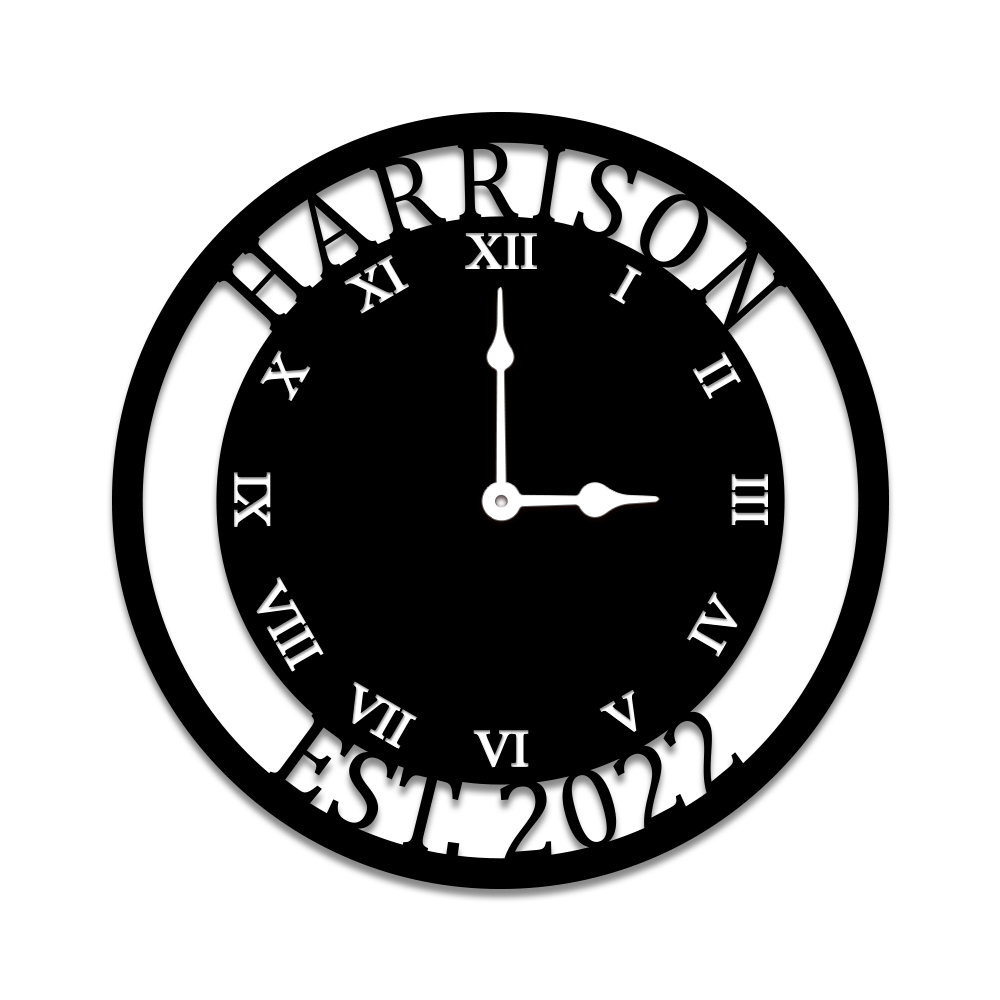 Custom Family Name Metal Wall Clock Wall decor-BlingPainting-Customized Products Make Great Gifts