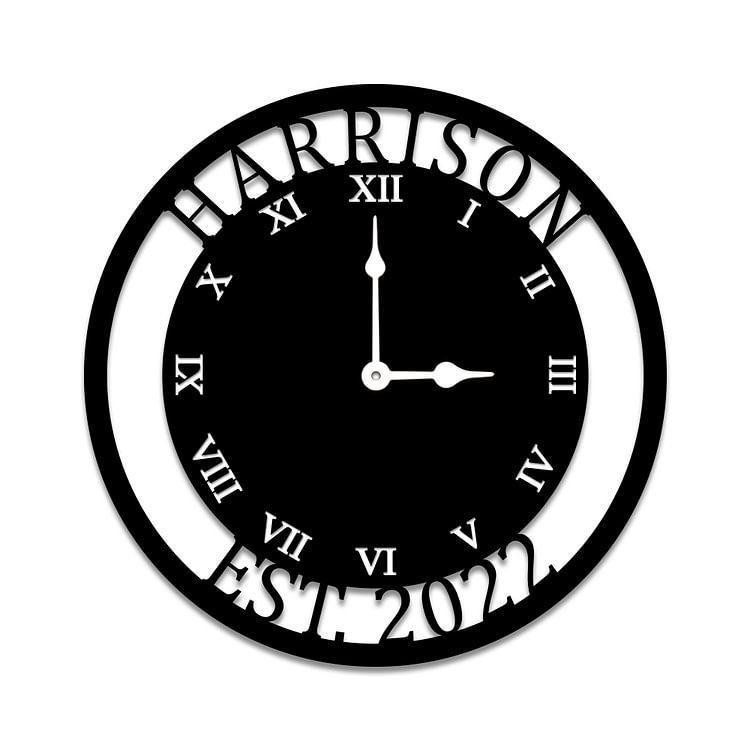Custom Family Name Metal Wall Clock Wall decor-BlingPainting-Customized Products Make Great Gifts